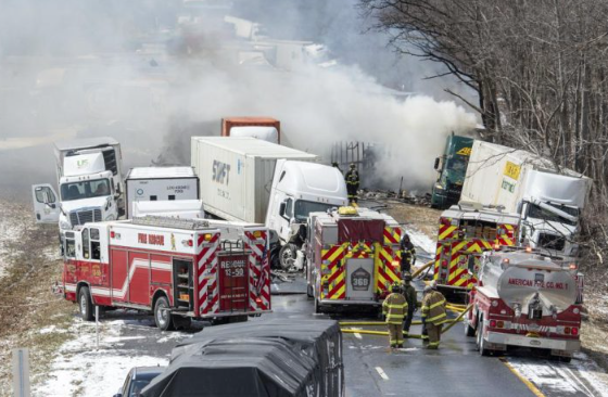 3 killed in massive car collision under heavy snow on Pennsylvania highway